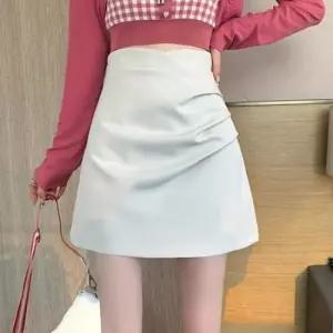 [의류] 아이웨스트 미니 스커트 옆 셔링 치마 연말룩 파티룩