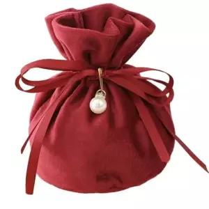 [룽스]전통 전통기념품 빨간색 단색 진주복조리