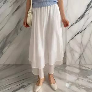 [다잇템]여자 후레아 2단 고무줄 티어드 스커트 (31623947A)