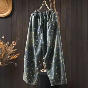 여성 핏예쁜 일자핏 청바지 여름 얇은 프린트 연청 배기팬츠 빅사이즈 통통 9부 팬츠 인기1