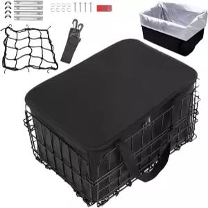 후방 자전거 바구니 방수 라이너 백 커버 및 카고 네트가 있는 YAOBVIS 대형 접이식 반려동물 식료품 개