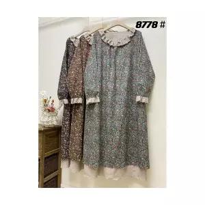 여성원피스 긴팔 플라워 원피스 프로방스 빈티지 프릴 롱스커트 OOTD3