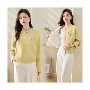 여성용 면 점퍼 야구 춘추 자켓 상의 레이스 복 쇼트 자수 매일예쁜 코트 마 차이나 인기1