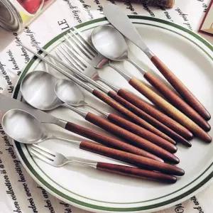 [마이모노샵][마이모노샵] 독일감성 옻칠 메이플우드 커트러리 식기 10종 티스푼세트 (17307329)