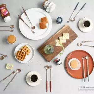 [마이모노샵][마이모노샵] 슬림 컬러핸들 로즈골드 커트러리 롱스푼 롱포크 숟가락 (17308558)