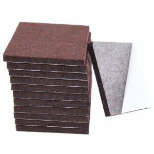 12Pcs 정사각형 펠트 가구 패드 컷테이블 방지 갈색 2인치 자가 스크래치 가구 2인치 50mm 보호대 바닥 다리용 x 접착