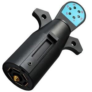 CXTM 트레일러 라이트 테스터 7핀 플러그 테스터, LED 조명이 있는 7방향 배선 RV 커넥터 소켓 회로