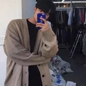 라운드니트 남성 봄 가을 간절기 브이넥 니트가디건 오버핏카디건