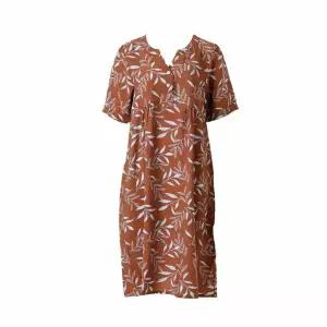 이월상품 브라운 꽃나염 실내복 원피스 (VEV3831L)