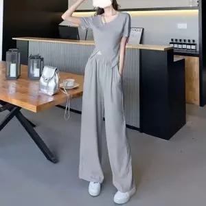 [yck]여성 여름 투피스 반팔 밴딩팬츠 셋업 캐주얼 세트[패션]