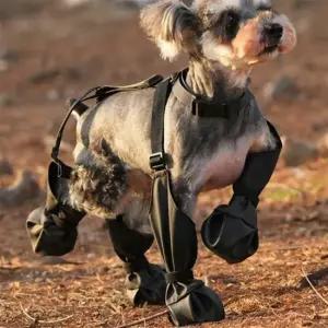 애견동반캠핑 사계절 강아지 외출 신발 반려동물 방수 장화 블랙 M