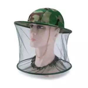 국방색 얼굴보호 망사모자 벌 그물모자 보호모자 양봉 모자