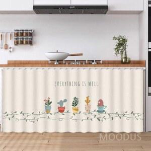 패브릭 가림천 싱크대 신발장 책장 짧은 덮개 도어 팬트리 북유럽 거실장 커튼 티비