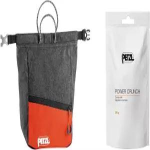 파워 크런치 초크가 들어있는 페츨 사카브 초크 백 (300g) - 롤탑 볼더링 버킷 회색