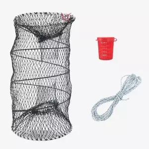 바다 통발 세트 접이식 개폐 입구형 58cm 중사이즈 미끼통 로프 세트