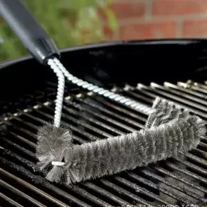 캠핑용 스테인리스 바비큐 그릴 석쇠 청소용 솔 바베큐 불판