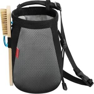 초크 브러시가 있는 모코 클라이밍 백 대형 지퍼가 달린 수납 포켓 2개가 방수 나일론 볼더링 버킷 체조용