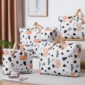 [큰손할인] 젖소 부직포가방 가방 쇼핑백 타포린백 여행가방 장바구니 이불정리 대용량 옷가방 빨래방 분리