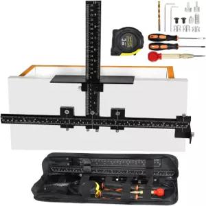 새로운 캐비닛 하드웨어 지그 도구 세트 - 알루미늄 합금 핸들 자동 센터 펀치 14개 포함 설치/드로어