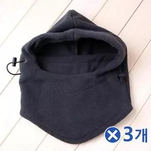 TBZ 후드형 방한마스크 넥워머 그레이x3개 겨울워머 겨울 골프넥워머