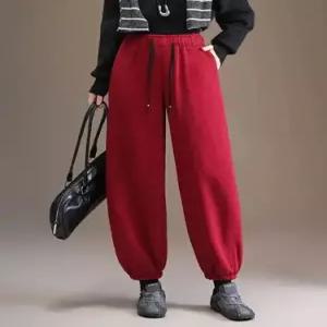 팬츠 여성 겨울 테이퍼드 러블리 슬림핏 밴딩 조거 스트링 기모 세미캐주얼 9부 다올4