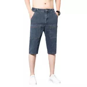 남성 캐주얼 일자 청반바지 스판 6포켓 7부팬츠 KS5