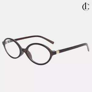 엘케이트 여성 긱시크 뿔테 브라운 패션 오벌 안경 LEYZ001