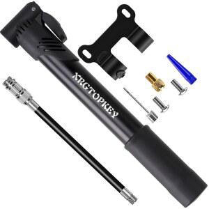 바이크 펌프, 듀얼 밸브 슈레이더 프레스타가 장착된 미니 연장 호스가 휴대용 타이어 인플레이터 및 로드 바이크용 마운팅 브래킷