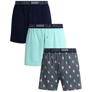미국 폴로 어센 남성 복서 브 - 3팩 4인치 인심 통기성 속옷 반바지 팩, 기능성 버튼 플라이 포함