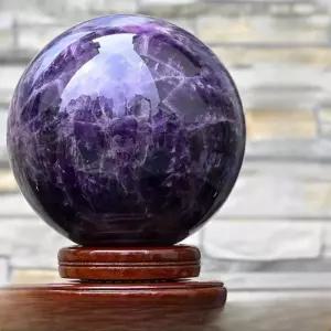 천연 힐링 수정 구슬 퍼플 인테리어장식 원석 보석 선물 자수정구 자수정