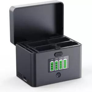 NP-FZ100 및 LP-E6NH 배터리용 K F 컨셉 4슬롯 배터리 충전기 소니 A7iii A7iv FX30 FX3 A6700 A6600 EOS