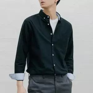 [라일리의류] Rly 소매 롤업 코튼 남성 셔츠 사계절 남방 면 셔츠