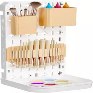 페인트 브러시 홀더 및 실리콘 건조 랙 탈착식 플라스틱 튜브 정리함 드립 트레이 아티스트 수채화 벽걸이