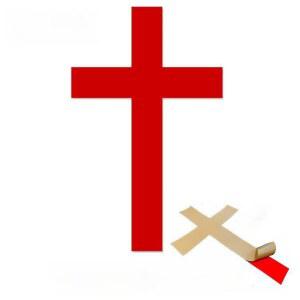 레드 십자가 스티커 포인트 가구 필름 디자인 교회 크로스 시트지 인테리어 세트 10개 성당