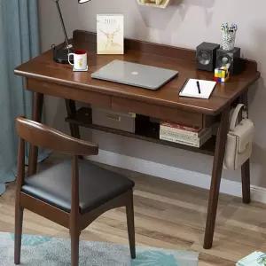 원목 책상 1000 고무나무 거실 데스크 학생 서랍 서재 원목책상 선반