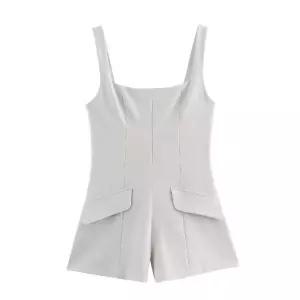 여친 봄 반바지 스트리트 스퀘어넥 나시 점프슈트 OP1