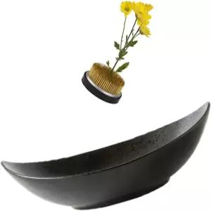 일본 이케바나 꽃병 키트 2인치 켄잔 꽃꽂이와 9인치 볼 - 꽃꽂이 포함 다양한 스타일 (프로스티드 해머링