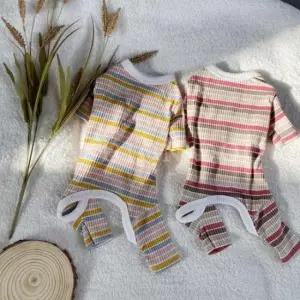 [반려] 강아지 줄무늬 올인원 1P 반려견 봄내복 외출복