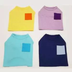 [반려] SK펫 강이지 고양이 스퀘어 포켓 티셔츠 S1.M2.L2.XL1총6벌세트