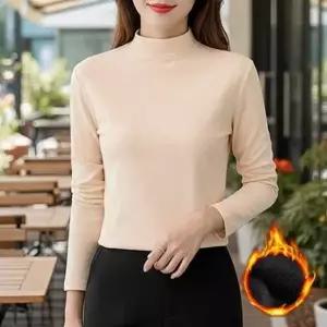 면스판 반폴라 긴팔티 터틀넥 겨울 여자 맨투맨 목티