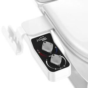 변기 온수 및 냉수용 비데 부착, 듀얼 노즐, 변기, 셀프 클리닝, 후방 여성용 세척(크롬)을 위한 수압 조절이 가능한 비전기 부착물