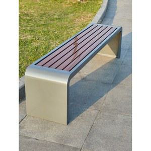 스테인리스 벤치 등받이 방부 플라스틱 우드 의자 공원 야외 휴식용