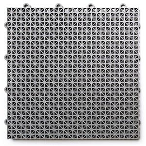 대형 바닥 듀라그리드 야외 모듈식 데크 타일, 연동, 미끄럼 방지, 자가 배수, 내구성 있는 플라스틱 바닥재, 간편한 설치, 자외선 및 방수, 미국산, 40팩, 회색