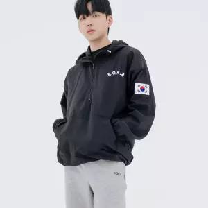 국산 ROKA 로카 자수 아노락 검정 -군인 군용 밀리터리 등산 자켓 남자 여자 공용 점퍼 학교 체육대회 반티