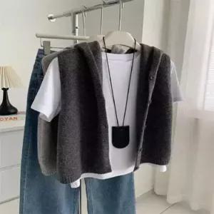 여자 겨울 니트 가디건 카디건 후드 트렌디 붐 조끼가을 나시 아이템 HT4