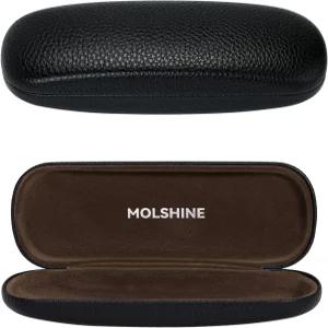 몰샤인 하드 쉘 PU 가죽 안경 케이스 남성용 여행용 휴대용 여성 여행 연구 작업