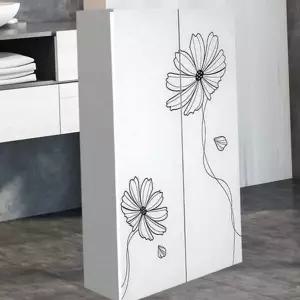 [셀러에이드]욕실 수납장 욕실장 슬림 캐비닛 수건장 화장실 플라워 선반장