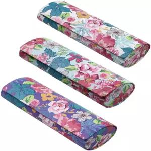 자바엣지 [3팩] 다양한 패턴의 긴 타원형 하드 안경 케이스에 극세사 클리닝 천 포함