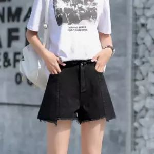 블랙 숏팬츠 여자핫팬츠 핫팬츠 언발란스 반바지 컷팅