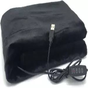 도서관 야외 자동차를 위한 SEITG USB 전기 난방 담요 개인용 1인용 소형 숄 3 설정(블랙)